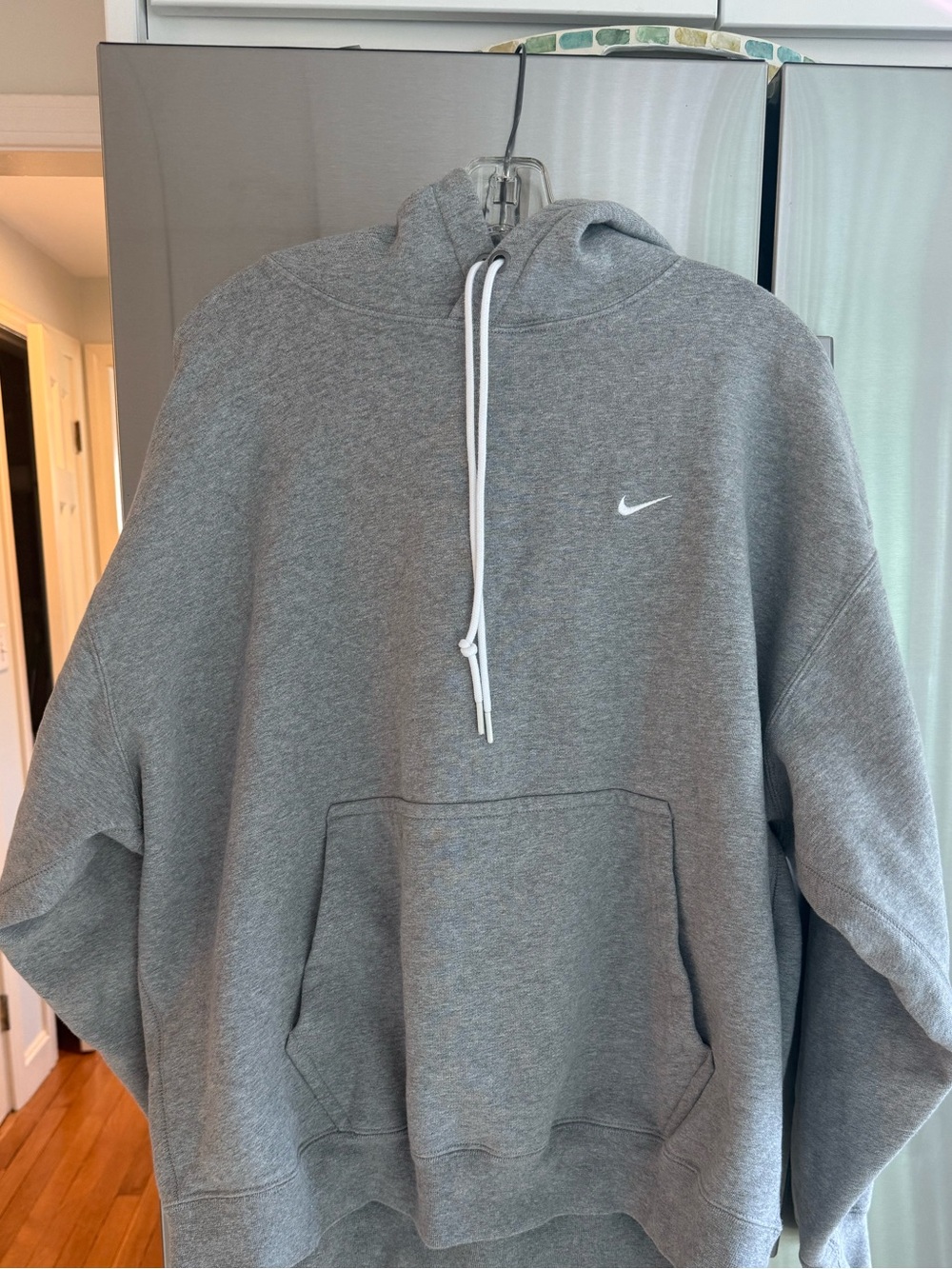 Nike Gray Pullover Hoodie with White Swoosh